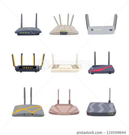 router set cartoon vector illustration router set cartoon vector illustration 110509644