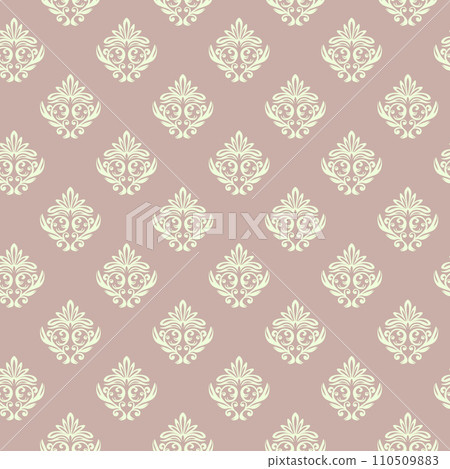 Seamless vintage pattern with curls. Wallpaper in the style of Baroque. Floral ornament. Ethnic tribal background. Vector illustration, template design for cloth, packaging, card, fabric Seamless vintage pattern with curls. Wallpaper in the style of Baroque. Floral ornament. Ethnic tribal background. Vector illustration, template design for cloth, packaging, card, fabric 110509883