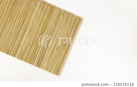 A bamboo rug on a white background. An empty space for your design. A bamboo rug on a white background. An empty space for your design. 110510138