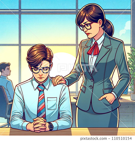 Boss and subordinate being reprimanded 110510154