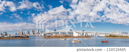 從東京台場公園看到的東京灣和彩虹橋 110510485
