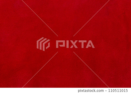 Red suede texture. Natural red dyed leather, suede macro photo. 110511015