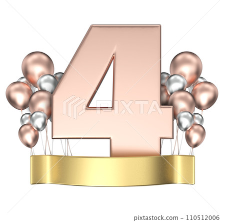 Happy Anniversary Number gold With Balloon 3D Render Happy Anniversary Number gold With Balloon 3D Render 110512006