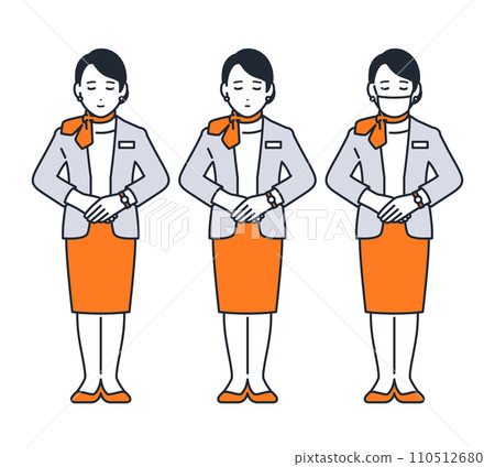 鞠躬的女導遊的簡單向量圖集素材 110512680