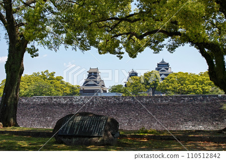 Kumamoto Prefecture/ Kumamoto Castle and castle tower with vivid greenery and blue sky (Kumamoto Castle ruins) Kumamoto Prefecture/ Kumamoto Castle and castle tower with vivid greenery and blue sky (Kumamoto Castle ruins) 110512842