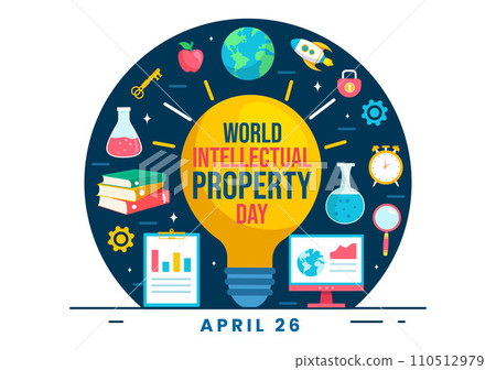 World Intellectual Property Day Vector Illustration on 26 April with Brain and Light Bulb for Innovation and Ideas Creativity Concept Background World Intellectual Property Day Vector Illustration on 26 April with Brain and Light Bulb for Innovation and Ideas Creativity Concept Background 110512979