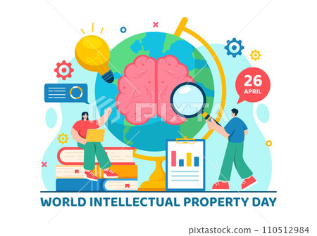 World Intellectual Property Day Vector Illustration on 26 April with Brain and Light Bulb for Innovation and Ideas Creativity Concept Background World Intellectual Property Day Vector Illustration on 26 April with Brain and Light Bulb for Innovation and Ideas Creativity Concept Background 110512984