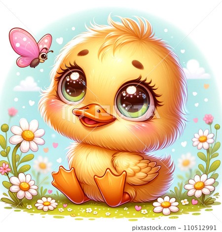 可愛的天使和向日葵花 110512991