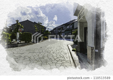 Watercolor style Takaoka Kanayamachi Kanayamachi Pocket Park Takaoka City, Toyama Prefecture 110513589