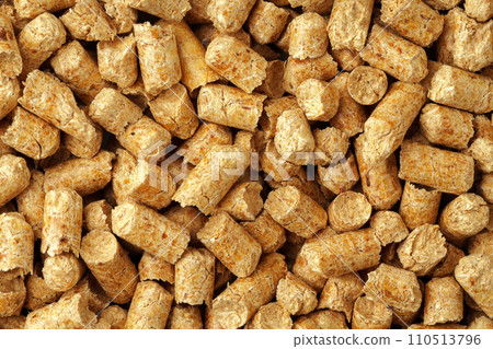 Wooden filler for cat litter close up for background 110513796