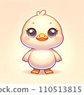 一隻小雞看著左邊微笑 110513815
