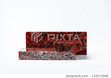 Pieces of polished granite isolated on white background Pieces of polished granite isolated on white background 110513896
