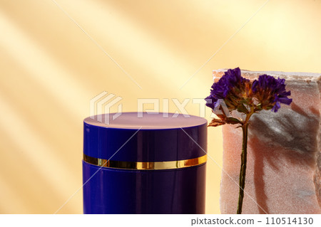 Cosmetic product jar in composition with granite stones and shadow 110514130