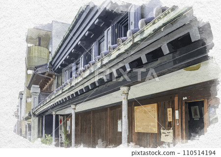 水彩風格的高岡山町筋街景菅野家住宅富山縣高岡市 110514194