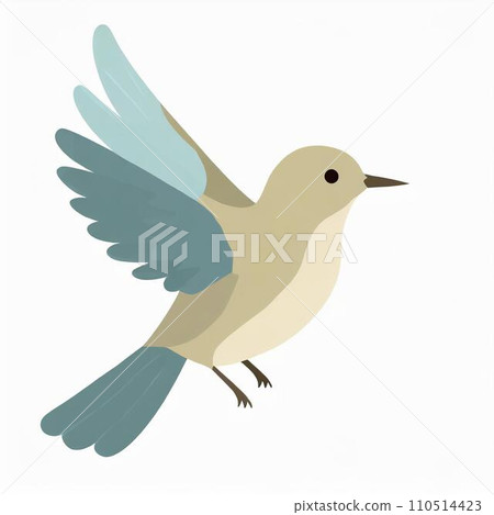 一隻簡單的鳥張開翅膀飛翔，面向右側[AI影像] 110514423