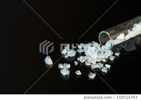 Pure silica gel crystals on black background 110514703