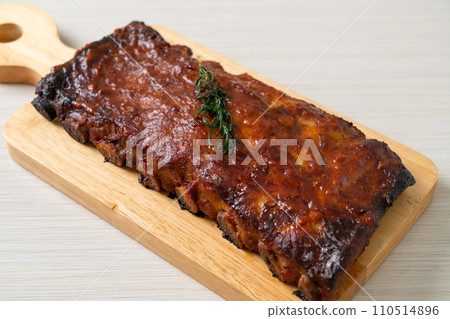 grilled and barbecue ribs pork 110514896