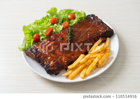 grilled and barbecue ribs pork 110514916