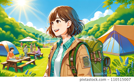 享受露營地的女人 110515007
