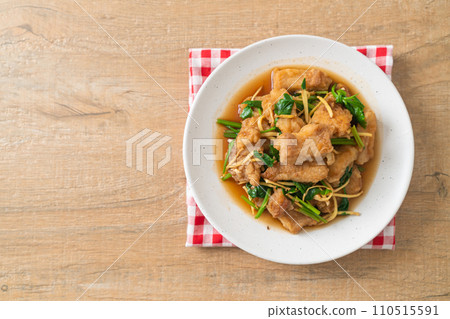 Stir Fried Fish with Chinese Celery Stir Fried Fish with Chinese Celery 110515591