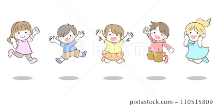 快樂的孩子跳3的插圖 110515809
