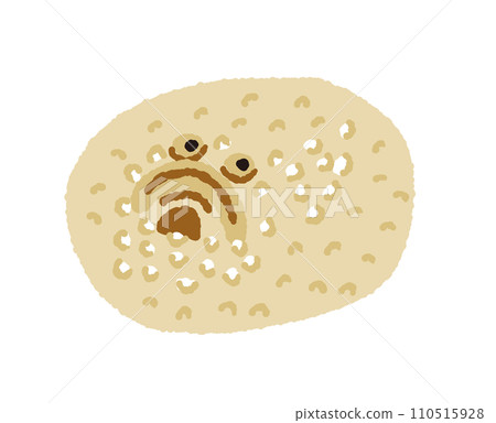 A hand-drawn illustration of a dangerous marine creature that mimics and hides in the sand. A hand-drawn illustration of a dangerous marine creature that mimics and hides in the sand. 110515928