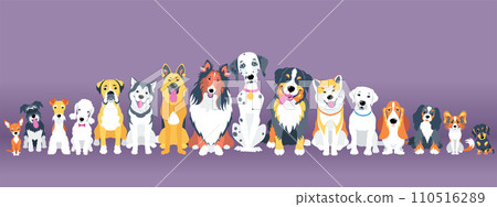 Set of dogs flat design 110516289