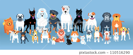 Set of dogs flat design 110516290