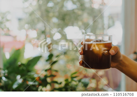 black coffee cold drip in glass black coffee cold drip in glass 110516708