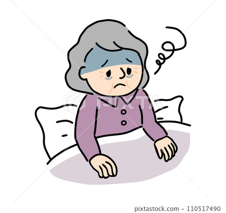 患有失眠症的高級婦女 患有失眠症的高級婦女 110517490