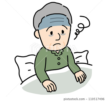 Senior man suffering from insomnia 110517496