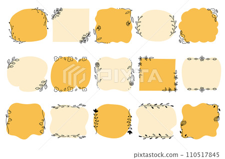 植物框架的向量插圖集 110517845