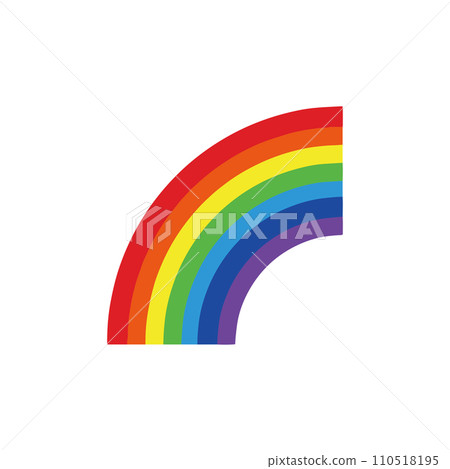 Colorful rainbow 1/4 arch illustration - Stock Illustration