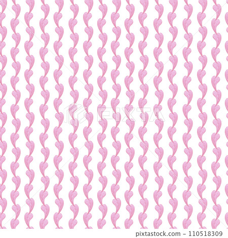 Hand drawn watercolor valentine seamless pattern with hearts isolated on white background. Can be used for textile, fabric, wrapping paper and other printed products. 110518309