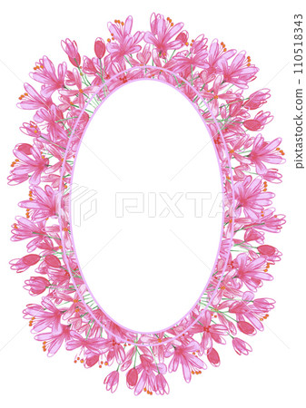 Hand drawn watercolor abstract pink daisy flowers frame border isolated on white background. Can be used for cards, album, poster and other printed products. Hand drawn watercolor abstract pink daisy flowers frame border isolated on white background. Can be used for cards, album, poster and other printed products. 110518343