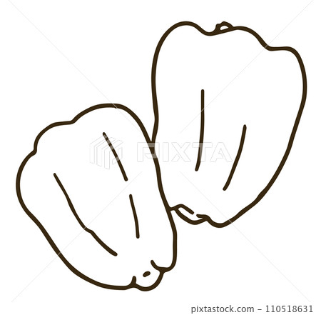 green pepper line drawing 110518631