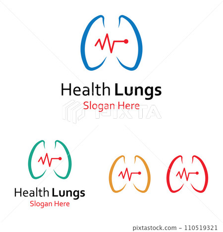 Lungs health and lungs care logo vector design, lungs logo illustration template. Lungs health and lungs care logo vector design, lungs logo illustration template. 110519321