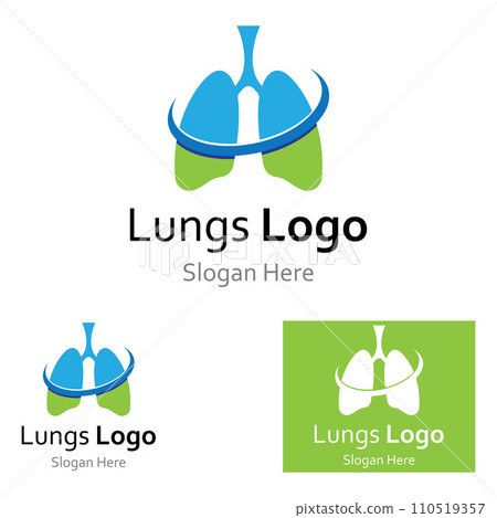 Lungs health and lungs care logo vector design, lungs logo illustration template. Lungs health and lungs care logo vector design, lungs logo illustration template. 110519357