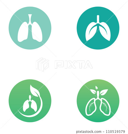 Lungs health and lungs care logo vector design, lungs logo illustration template. 110519379