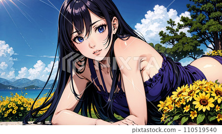 花田和性感美女的插圖 花田和性感美女的插圖 110519540