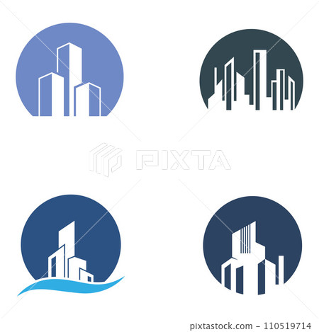 Design a city or building logo with creative ideas. 110519714