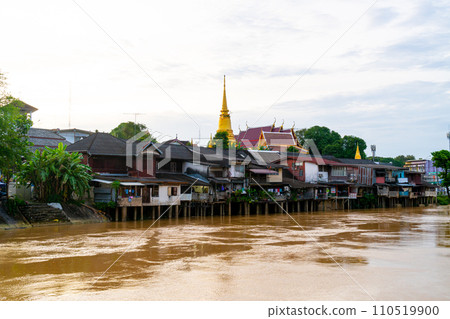 Chantaboon waterfront community at Chanthaburi in Thailand Chantaboon waterfront community at Chanthaburi in Thailand 110519900