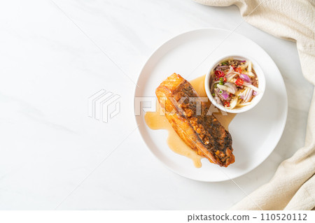 fried snapper fish with fish sauce and spicy salad 110520112