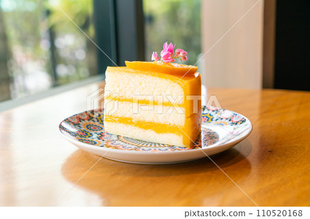 orange cake on beautiful plate 110520168