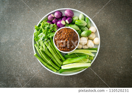 Fermented Fish Chili Paste with Fresh Vegetables Fermented Fish Chili Paste with Fresh Vegetables 110520231