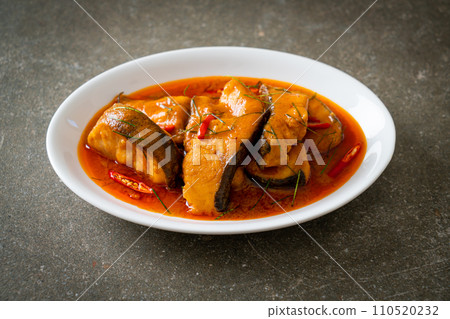 Redtail Catfish Fish in Dried Red Curry Sauce that called Choo Chee Redtail Catfish Fish in Dried Red Curry Sauce that called Choo Chee 110520232