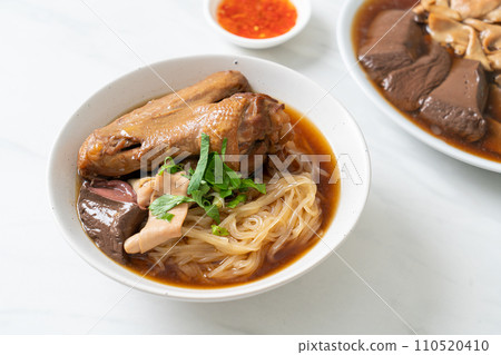 Braised duck noodles with brown soup Braised duck noodles with brown soup 110520410