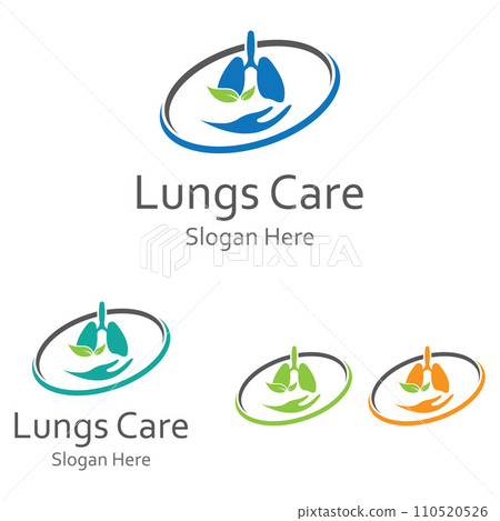 Lungs health and lungs care logo icon vector design illustration template 110520526