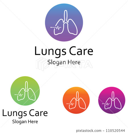 Lungs health and lungs care logo icon vector design illustration template 110520544