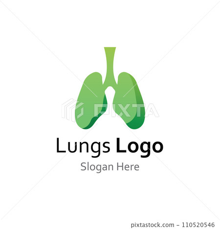 Lungs health and lungs care logo icon vector design illustration template 110520546
